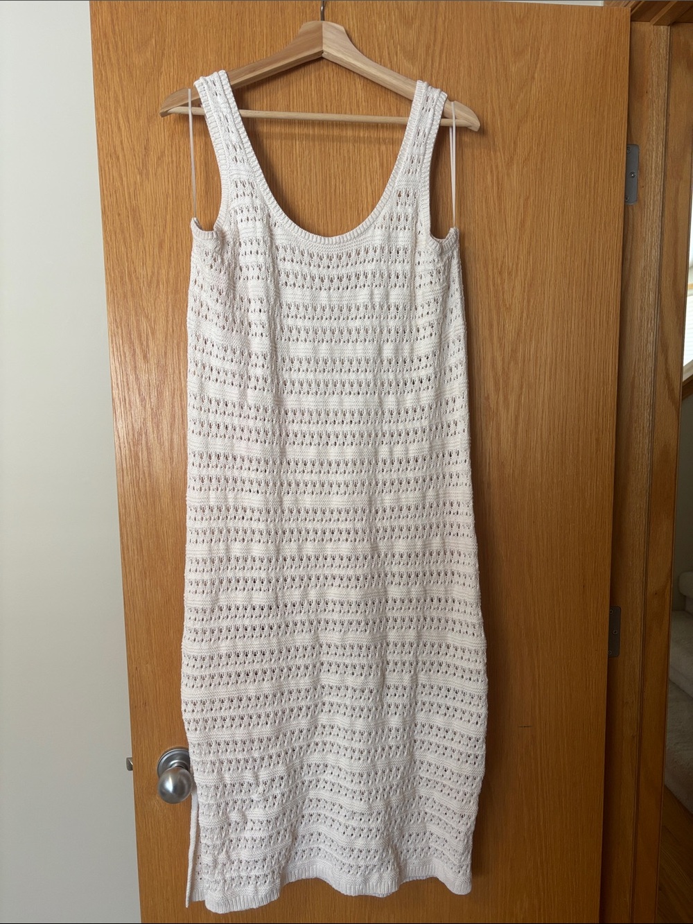Crochet Maxi Tank Dress in Cream - Effortless Summer Staple